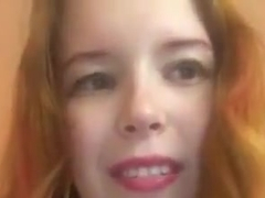 slutty redhead try to talk dirty - webcam