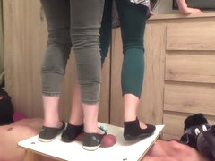 CBT Trample with two cruel ladies - part4 (they destroy cockbox)