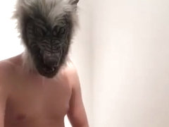 Werewolf goes solo. Cums from handjob