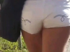Sweet ass in white shorts