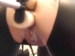 Double Penetratioin with a Fucking Machine Latina Big Ass big tits webcam