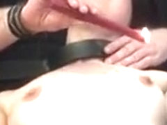 Tied slave Honesty Cabellero whipped and hot wax