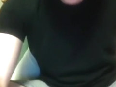 Nice-looking BF is jerking at home and filming himself on computer webcam