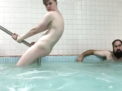 Public Father Son Gay Porn - Daddy & Twink Boy Pool Time Naked Public Porn