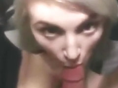 Blonde college girl gets her face fucked upside down
