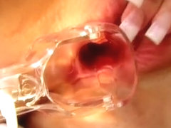 Loria pleases pussy and uses speculum to squirt milk