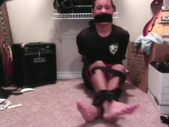 Barefoot Teen Boy Tied Up And Gagged In Closet!!!