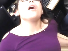 Woman with glasses gets slammed by nasty pawn keeper